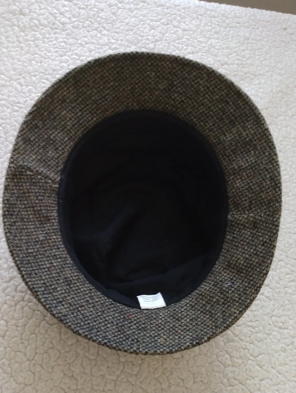 100% Wool Brown Barleycorn Tweed Bucket Hat (Crushable) - Large